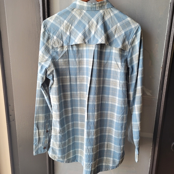 NEW LL Bean Shirt Mens Medium MULTIPLE POCKETS Blue White Button Up Vented Logo - Picture 2 of 13